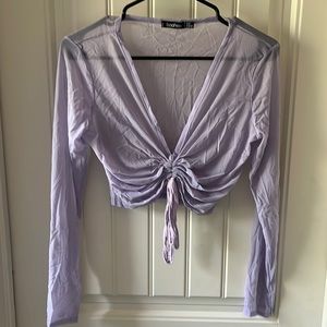 Purple Sheer Long Sleeve